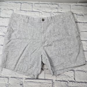 NWT Goodfellow Men's Linen Blend Shorts Gray Flat Front Every Wear Preppy sz 38